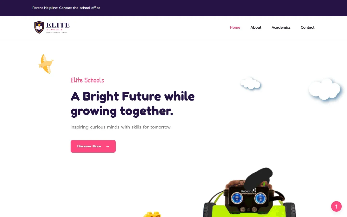 Screenshot of Elite School website