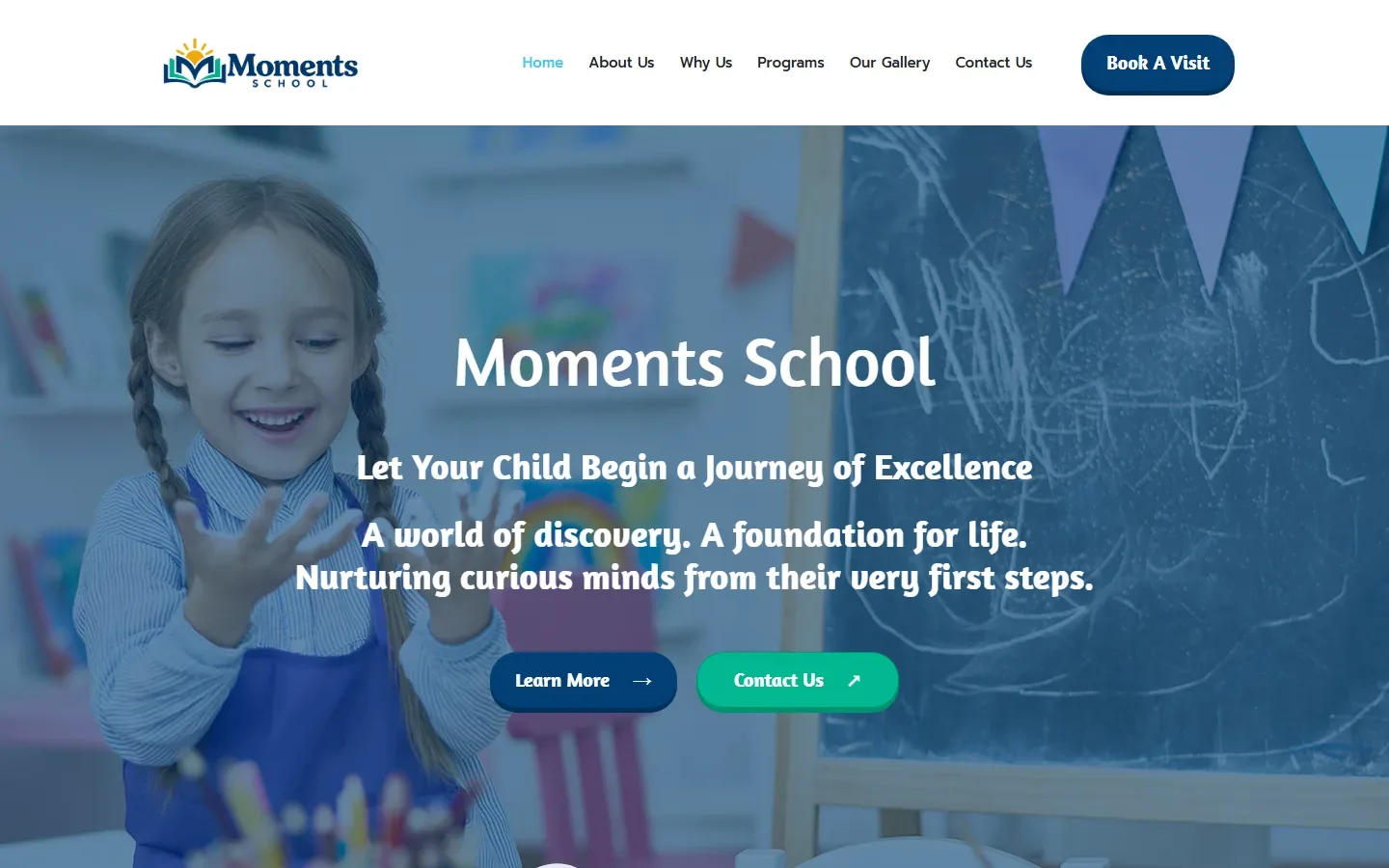 Screenshot of Moments School website